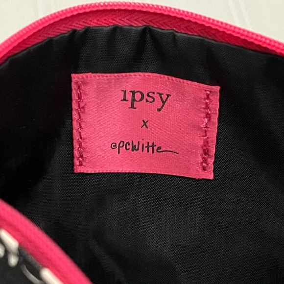 Ipsy Cosmetics Bag Collaboration With Priscilla Witte Black White Pink - Picture 3 of 6